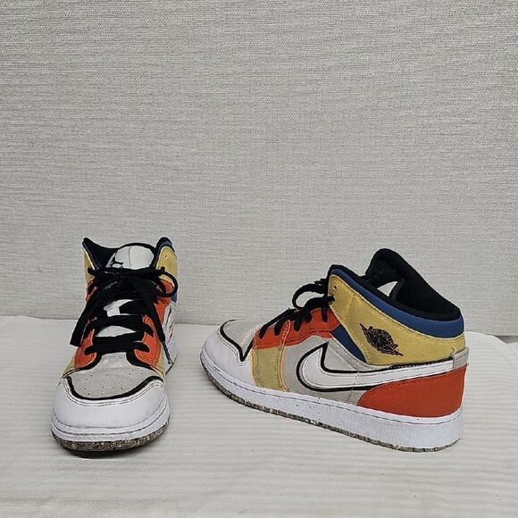 NIKE AIR JORDAN 1 MID MULTI COLOR CANVAS SNEAKER BFPM-04-169 - Picture 1 of 10